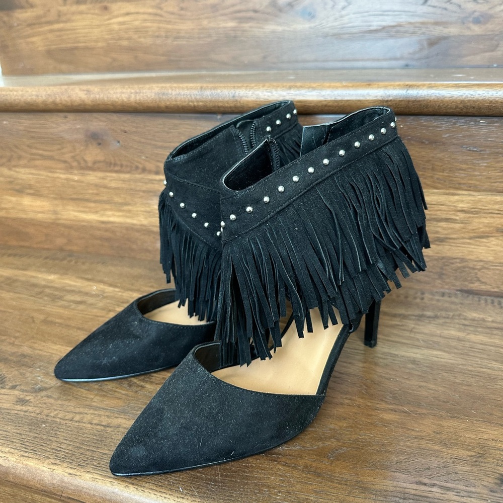 Nine West Black Fringe Women's Heels